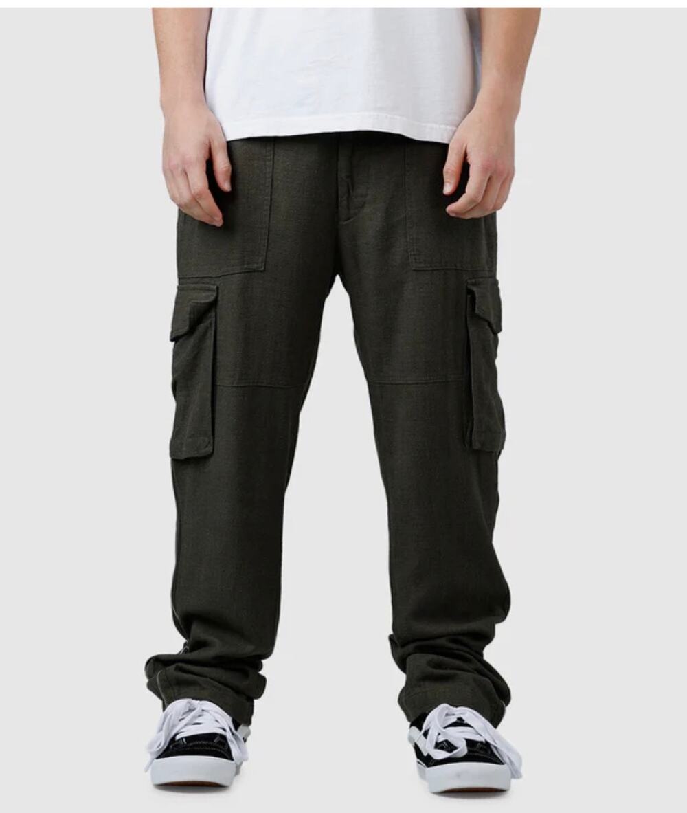New MNML military trouser pants linen blend olive sz 30
